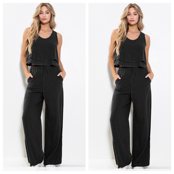 29 Linen Sleeveless Top and Pants Set - Picture 2 of 7